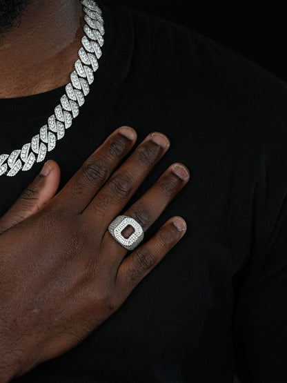 MOISSANITE Initial Letters A-Z Ring - 925 Silver