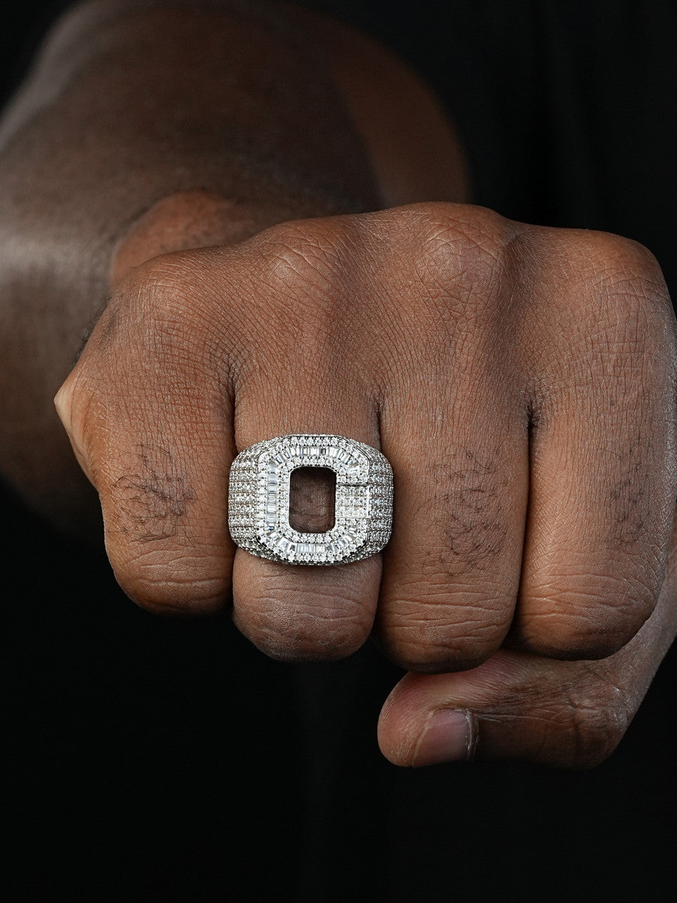 MOISSANITE Initial Letters A-Z Ring - 925 Silver