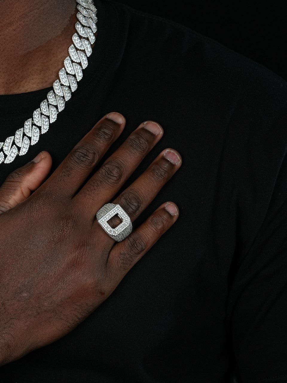 MOISSANITE Initial Letters A-Z Ring - 925 Silver