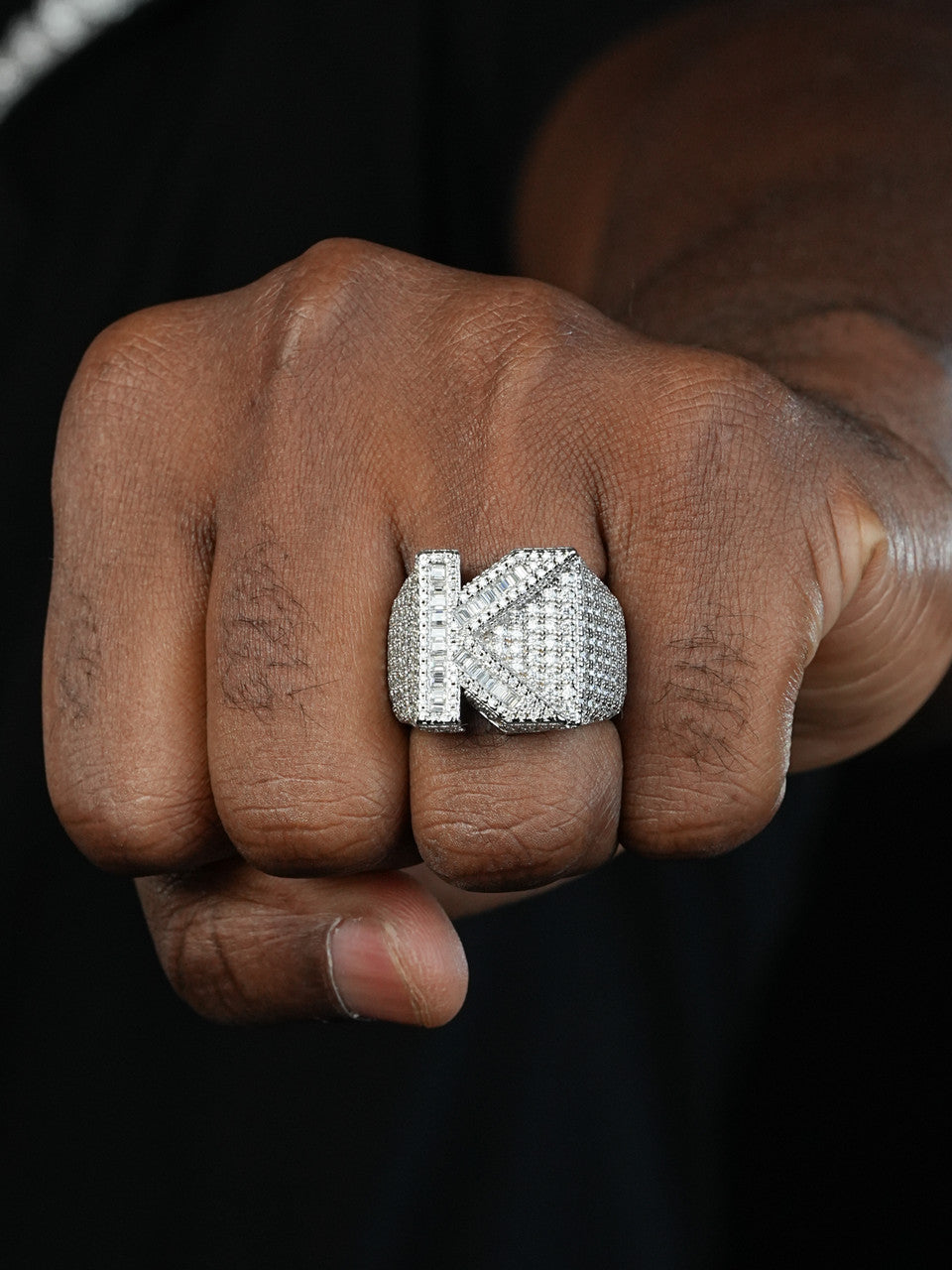 MOISSANITE Initial Letters A-Z Ring - 925 Silver