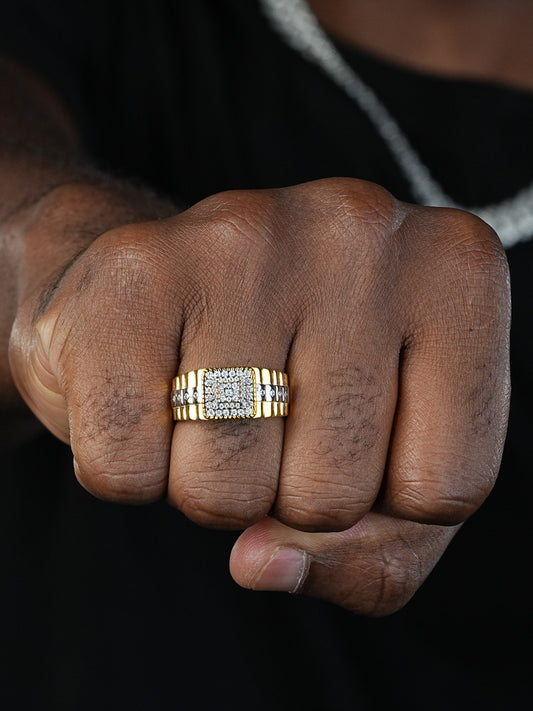 MOISSANITE Diamond District Ring - 14k Gold Vermeil 925 Silver