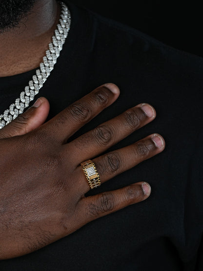 MOISSANITE Financial District Ring - 14k Gold Vermeil 925 Silver