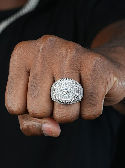 MOISSANITE Cartel Large Iced Out Ring - 925 Silver