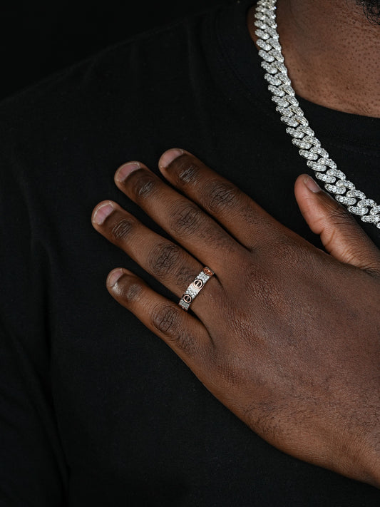 MOISSANITE Love Ring Eternity Band - 14k Rose Gold Vermeil 925 Silver