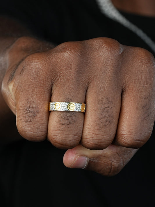 MOISSANITE Love Ring Eternity Band - 14k Gold Vermeil 925 Silver