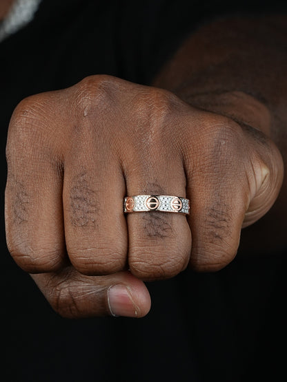 MOISSANITE Love Ring Eternity Band - 14k Rose Gold Vermeil 925 Silver