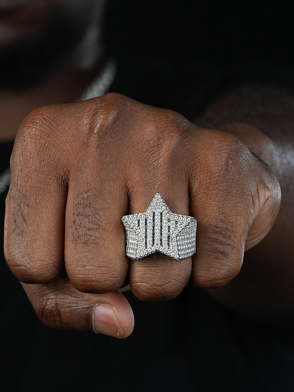 Baguette Rap Star Ring - 925 Silver - CZ Stones