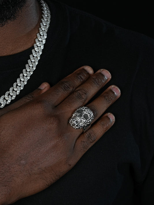 MOISSANITE Death Nugget Ring - 925 Silver