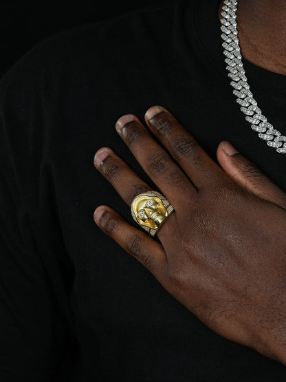 MOISSANITE Dead Rider Ring - 14k Gold Vermeil 925 Silver