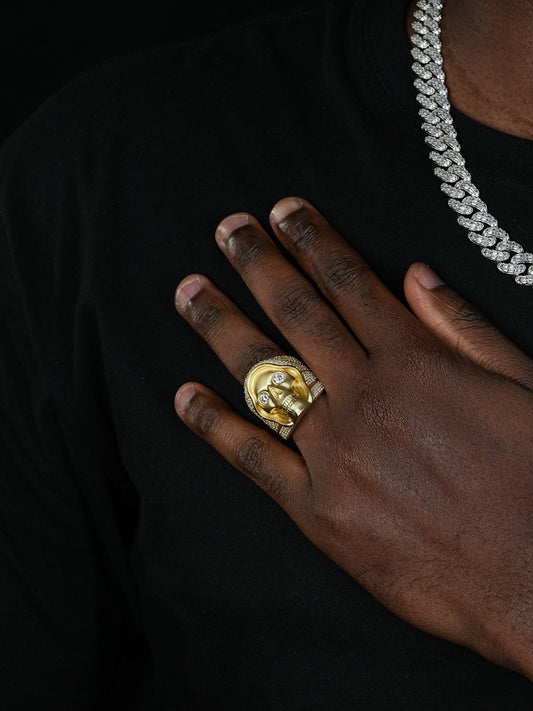 MOISSANITE Dead Rider Ring - 14k Gold Vermeil 925 Silver