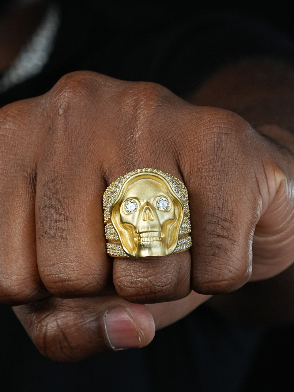 MOISSANITE Dead Rider Ring - 14k Gold Vermeil 925 Silver