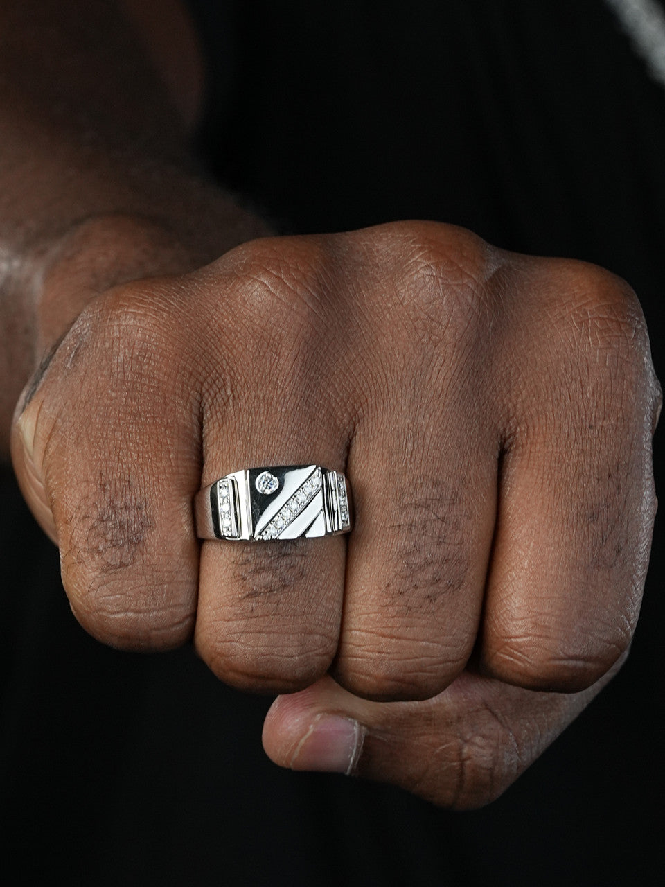 MOISSANITE Old Timer Ring - 925 Silver