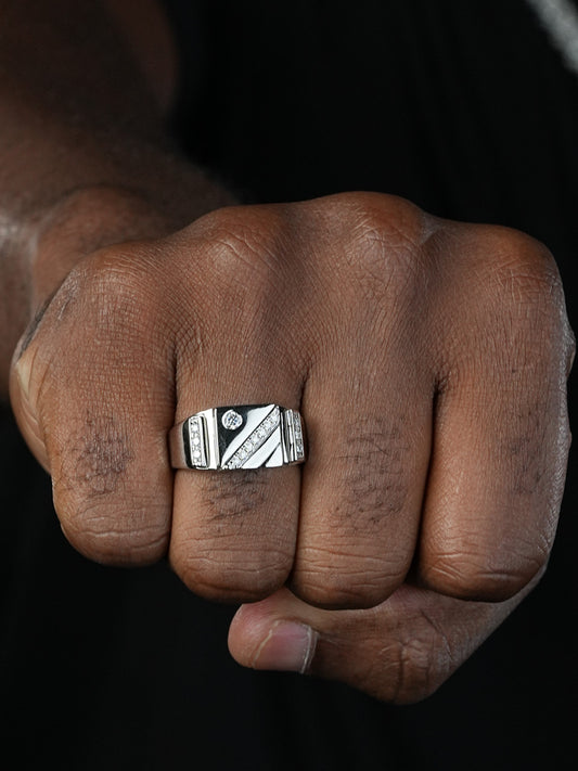 MOISSANITE Old Timer Ring - 925 Silver