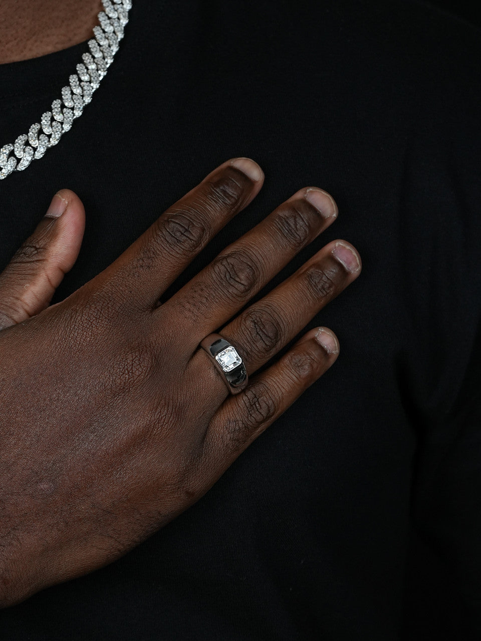 MOISSANITE Classic Big Rock Asscher Cut Ring - 925 Silver