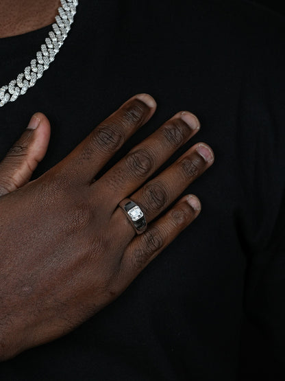 MOISSANITE Classic Big Rock Asscher Cut Ring - 925 Silver