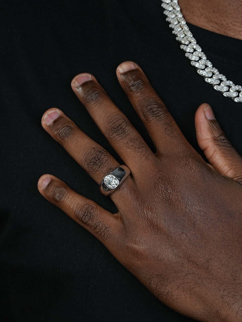 MOISSANITE Classic Big Rock Oval Cut Ring - 925 Silver