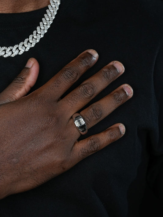 MOISSANITE Classic Big Rock Emerald Cut Ring - 925 Silver