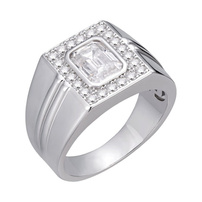 Moissanite Icy Swag Emerald Cut Ring -  925 Silver