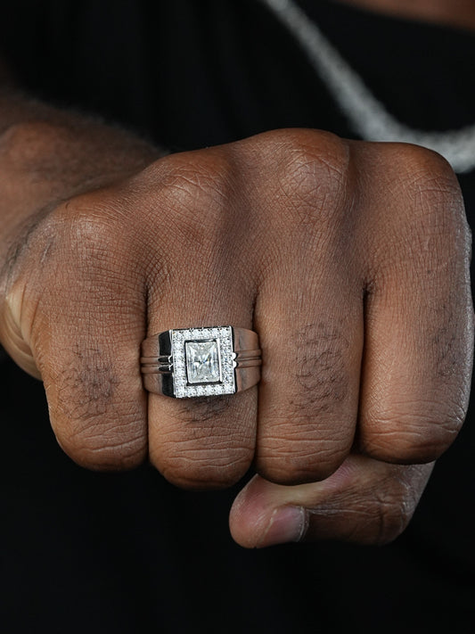 Moissanite Icy Swag Baguette Cut Ring -  925 Silver