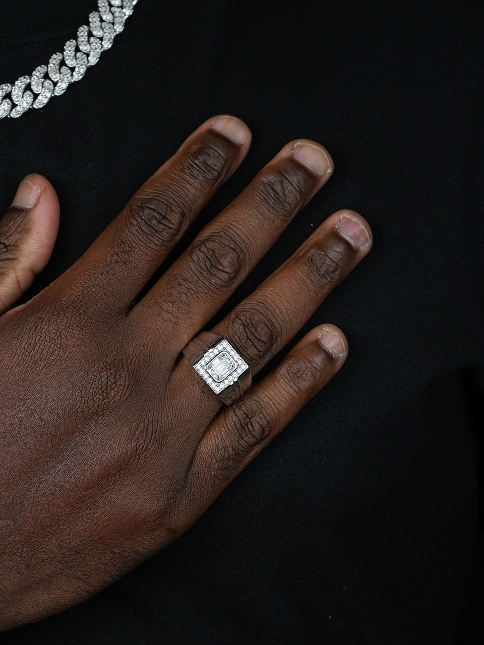 Moissanite Icy Swag Emerald Cut Ring -  925 Silver