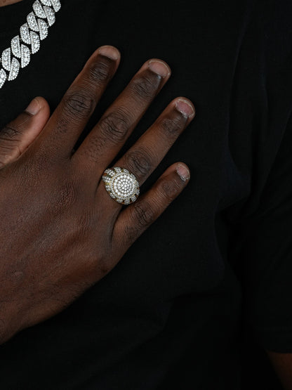 MOISSANITE Arabian Royal Crown Iced Out Ring - 14k Gold Vermeil 925 Silver