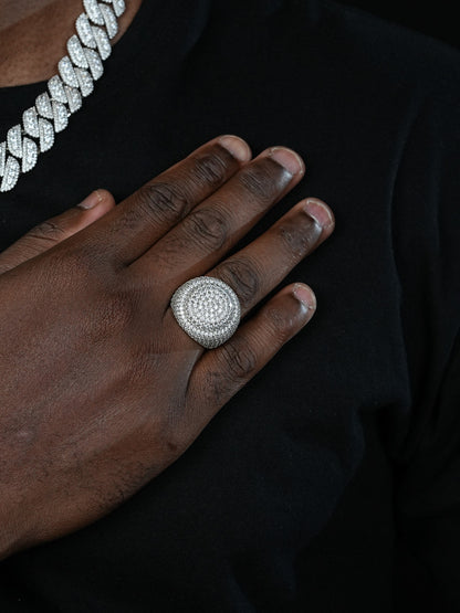MOISSANITE Large Hip Hop Celebrity Iced Out Ring - 925 Silver