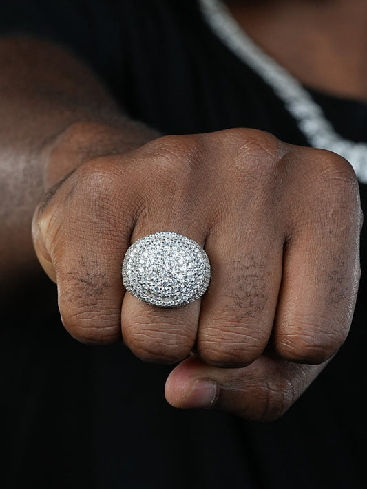 MOISSANITE Large Hip Hop Celebrity Iced Out Ring - 925 Silver