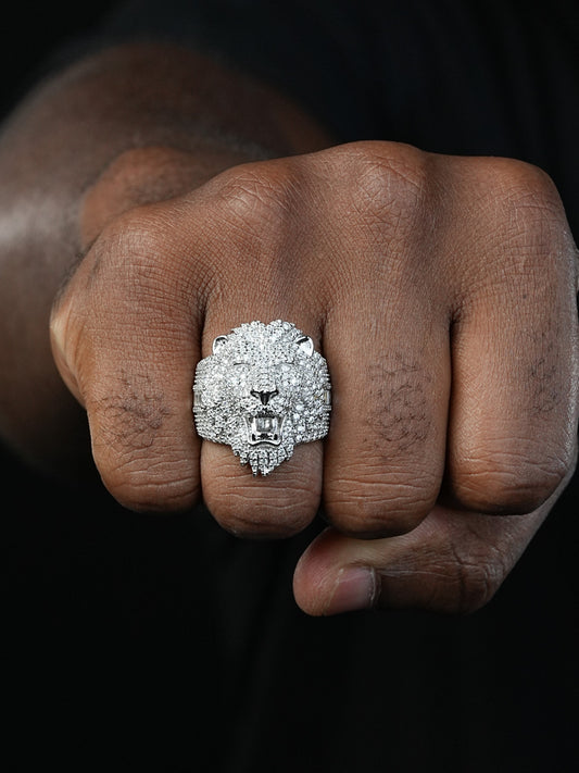 MOISSANITE Lion Hip Hop Ring - 925 Silver