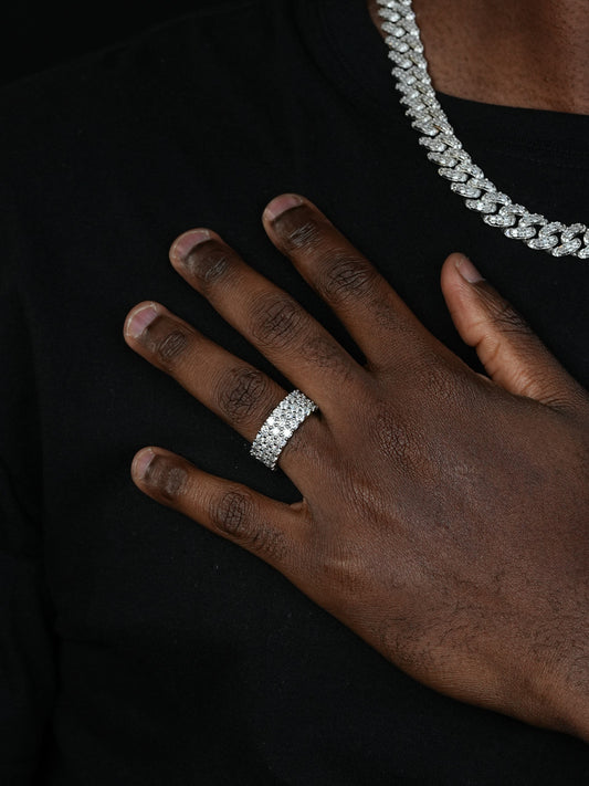 MOISSANITE Full Eternity Princess Cut (Square) Band Wedding Ring - 925 Silver - 2mm-5mm