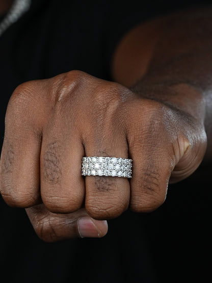 MOISSANITE Full Eternity Princess Cut (Square) Band Wedding Ring - 925 Silver - 2mm-5mm