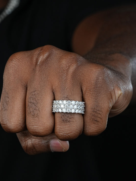 MOISSANITE Full Eternity Princess Cut (Square) Band Wedding Ring - 925 Silver - 2mm-5mm