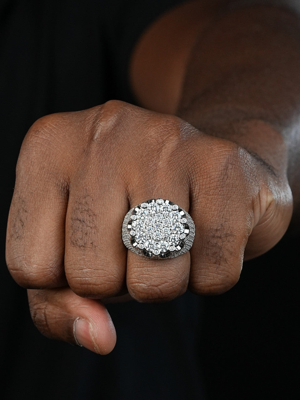 MOISSANITE Large Royal Crown Iced Out Ring - 925 Silver