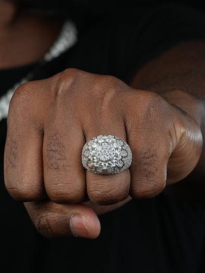 MOISSANITE The Dapper Don Large Stone Iced Out Ring - 925 Silver