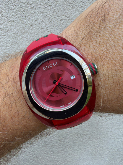 Red GUCCI XXL Sync SYNC Swiss Made Watch 46mm YA137103