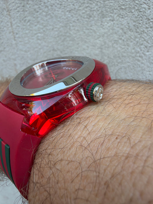 Red GUCCI XXL Sync SYNC Swiss Made Watch 46mm YA137103