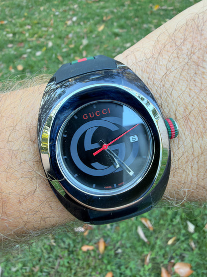 Black GUCCI XXL Sync SYNC Swiss Made Watch 46mm YA137101