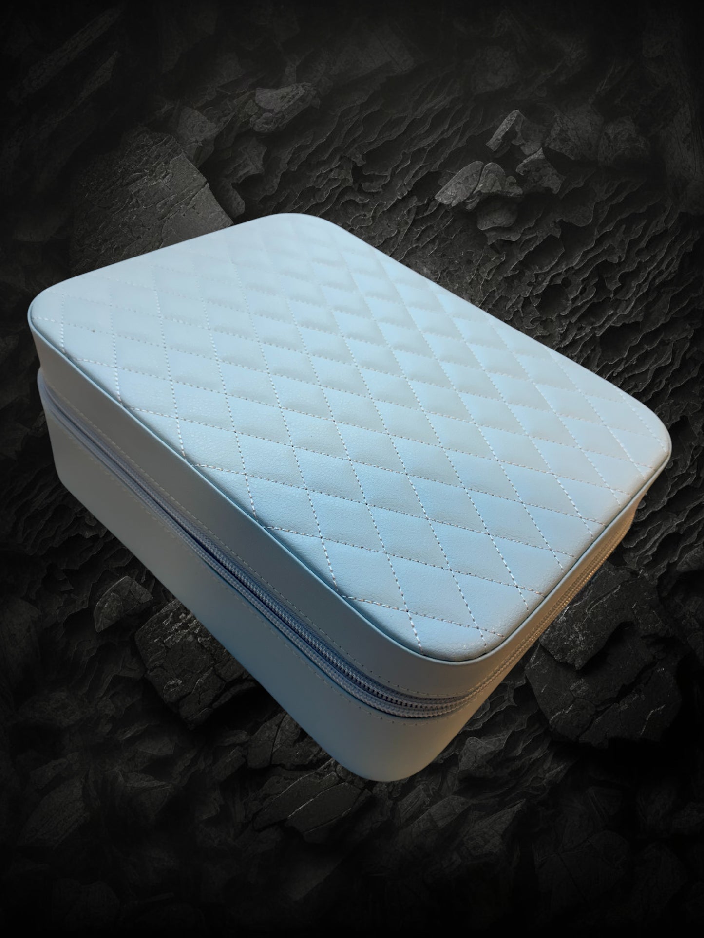 Harlembling Leather Travel Jewelry Box Carrying Case - Blue