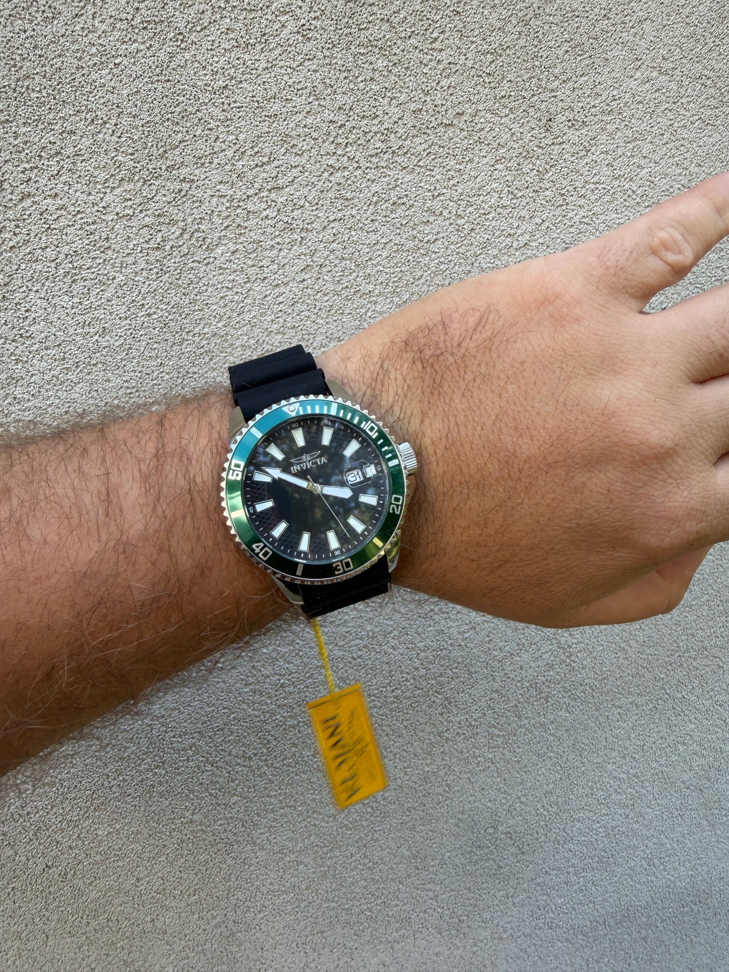 Invicta Pro Diver 46129 45mm Green Bezel - Japan Movement Silicone Strap