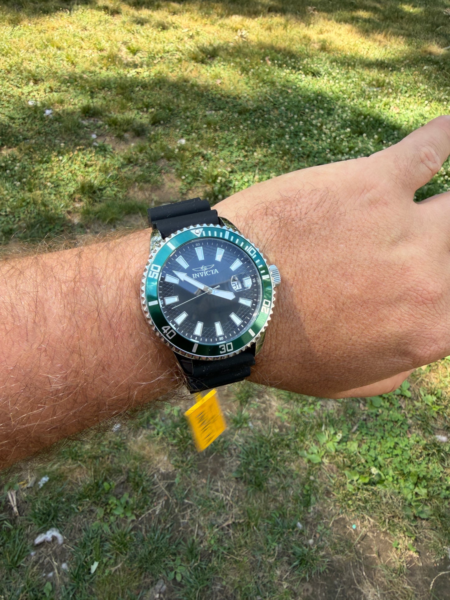 Invicta Pro Diver 46129 45mm Green Bezel - Japan Movement Silicone Strap