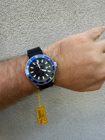 Invicta Pro Diver 46130 45mm Blue Bezel - Japan Movement Silicone Strap