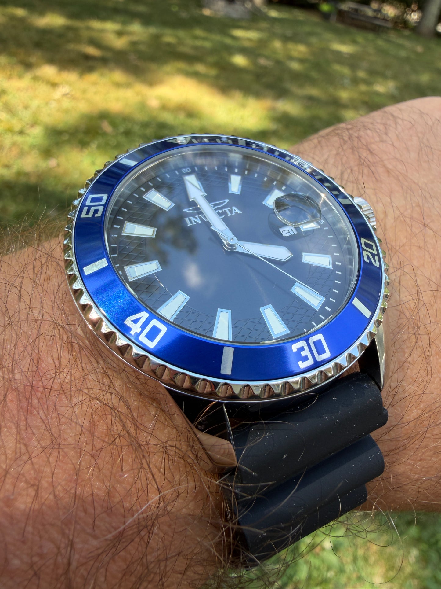 Invicta Pro Diver 46130 45mm Blue Bezel - Japan Movement Silicone Strap