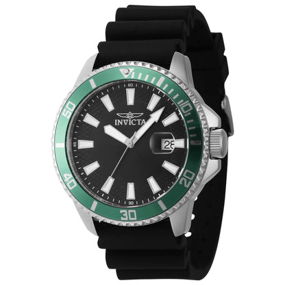 Invicta Pro Diver 46129 45mm Green Bezel - Japan Movement Silicone Strap