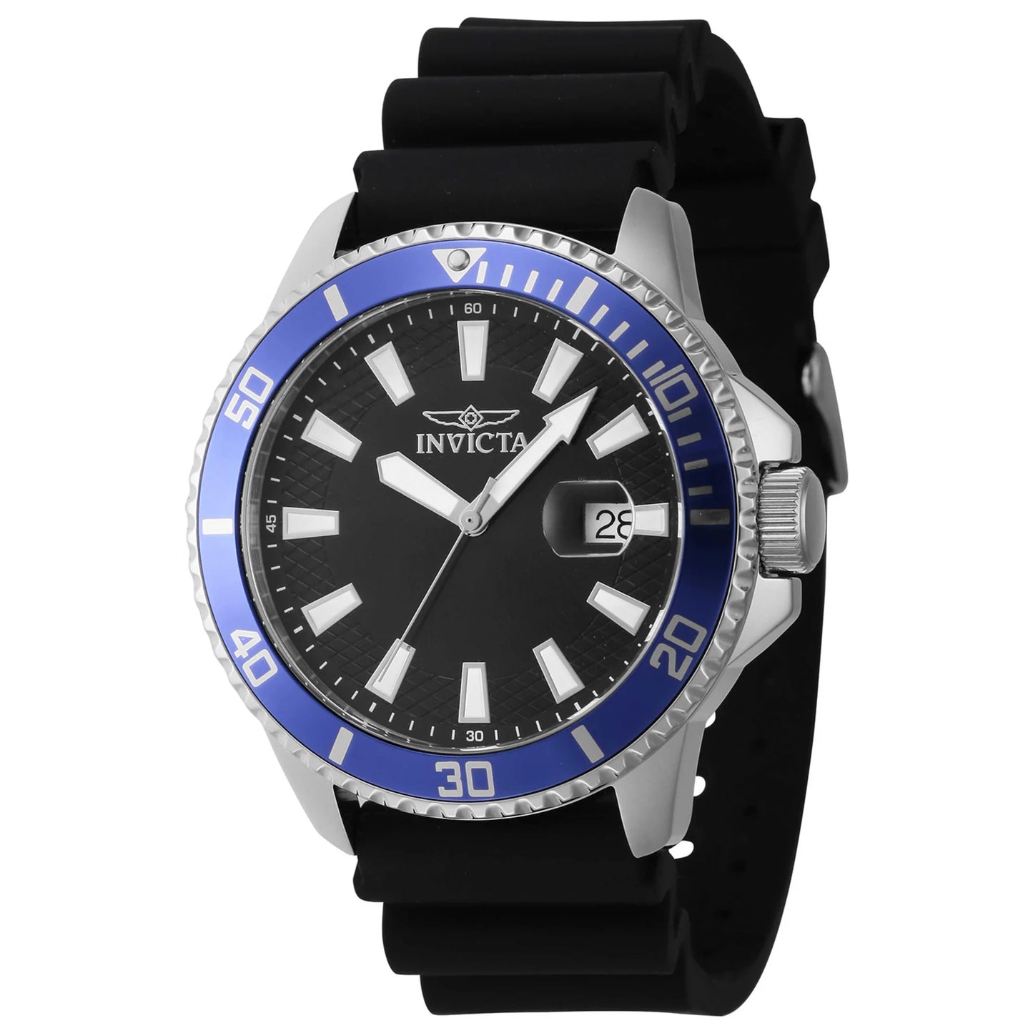 Invicta Pro Diver 46130 45mm Blue Bezel - Japan Movement Silicone Strap