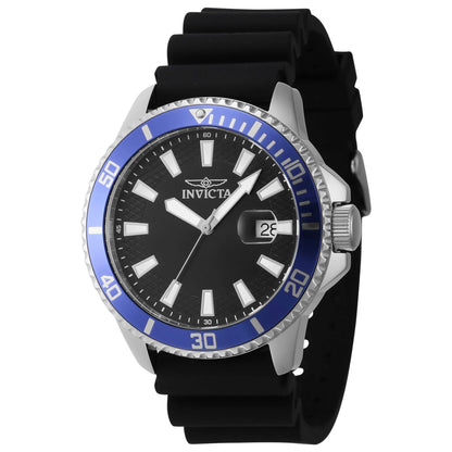 Invicta Pro Diver 46130 45mm Blue Bezel - Japan Movement Silicone Strap