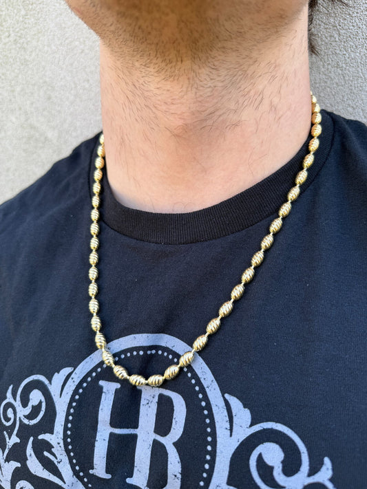 Infinity Rice Link Chain Necklace - 14k Gold Vermeil 925 Sterling Silver - 18"-30" - 6mm CHAINS HarlemBling