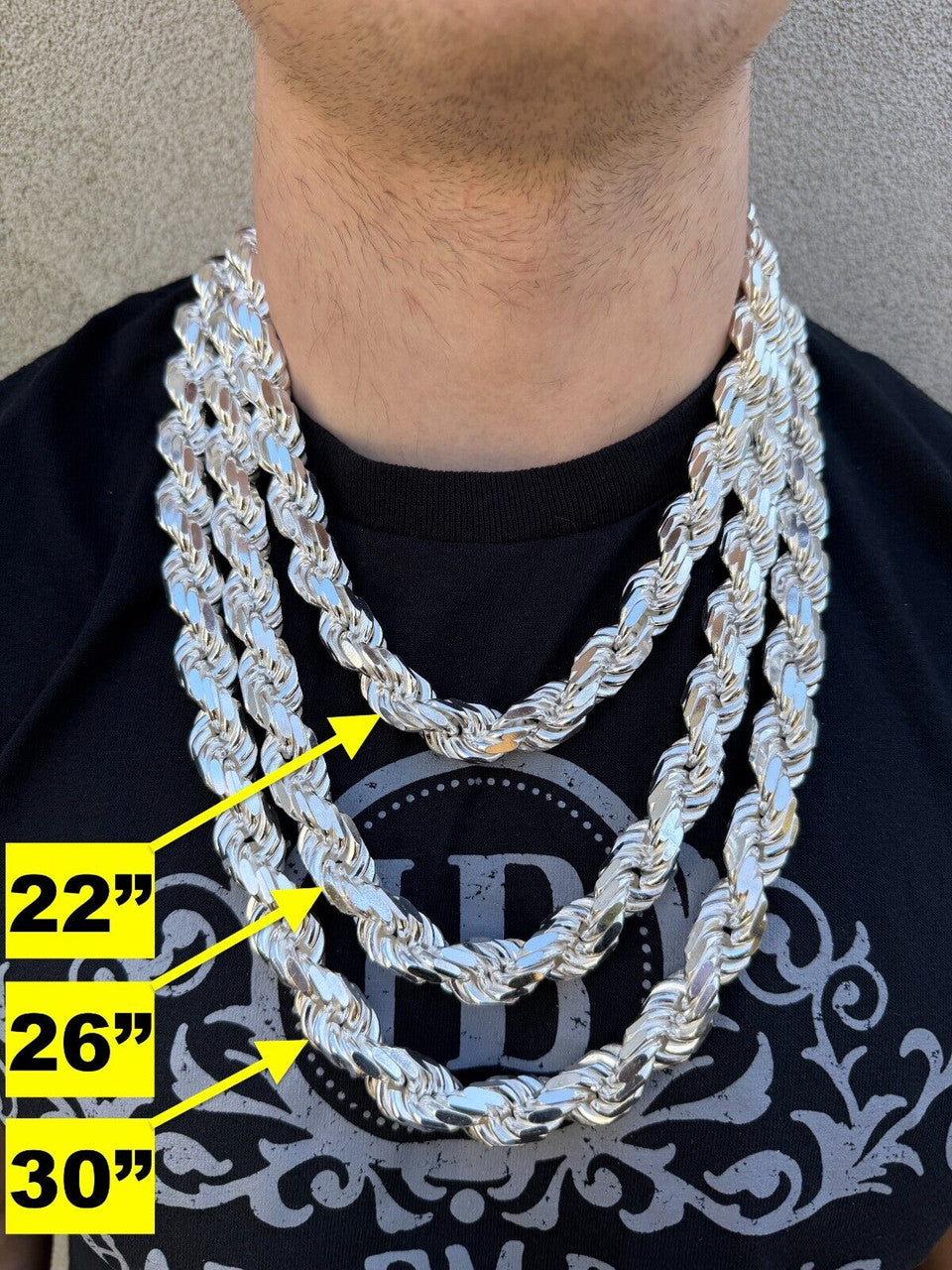 Half Kilo Rope Chain Necklace - 925 Sterling Silver - 18