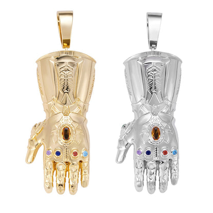 Limited Edition Thanos Infinity Hand Glove Gauntlet 925 Sterling Silver Pendant Imported from eBay HarlemBling