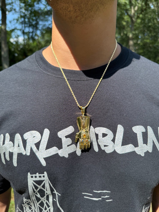 Limited Edition Thanos Infinity Hand Glove Gauntlet 925 Sterling Silver Pendant Imported from eBay HarlemBling
