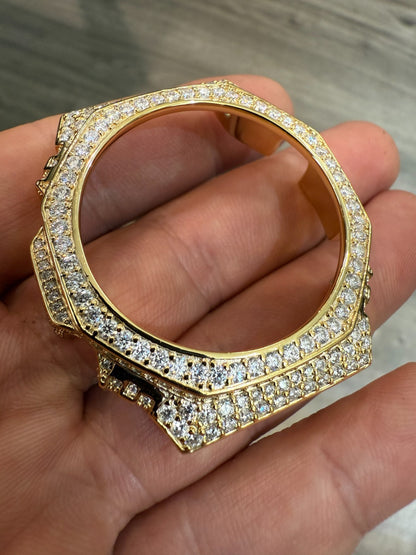 MOISSANITE 14k Gold 925 Silver Iced BEZEL Kit For Casio G Shock GA-2100 Watch ICED OUT WATCHES HarlemBling