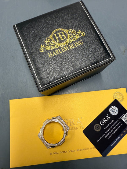 MOISSANITE 14k Gold 925 Silver Iced BEZEL Kit For Casio G Shock GA-2100 Watch ICED OUT WATCHES HarlemBling